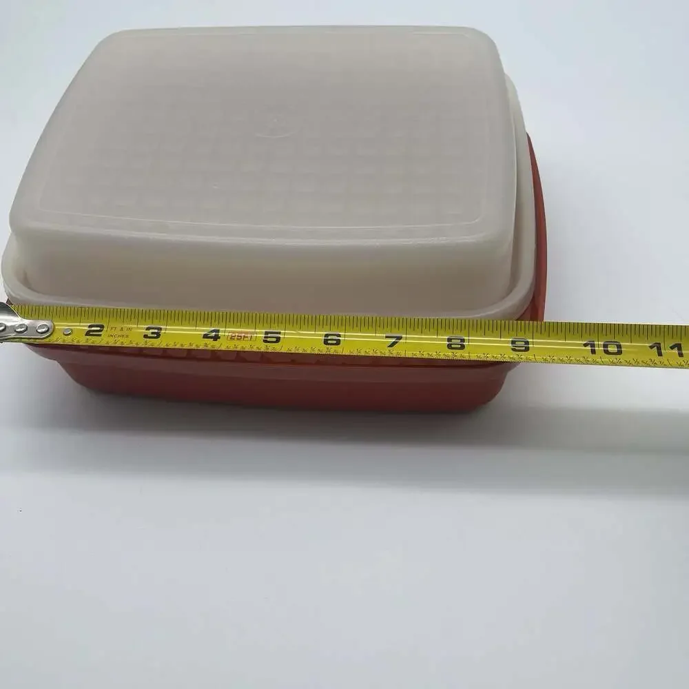 Vintage Tupperware Junior Waffle-Bottom Marinating Container 1518-1 Paprika